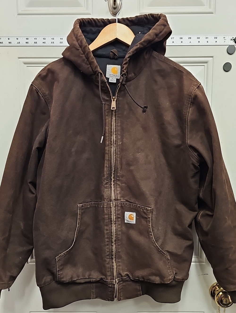 Carhartt Brown Hooded Canvas Jacket, 2014 Unisex, Dark Brown” WJ130 - Women's